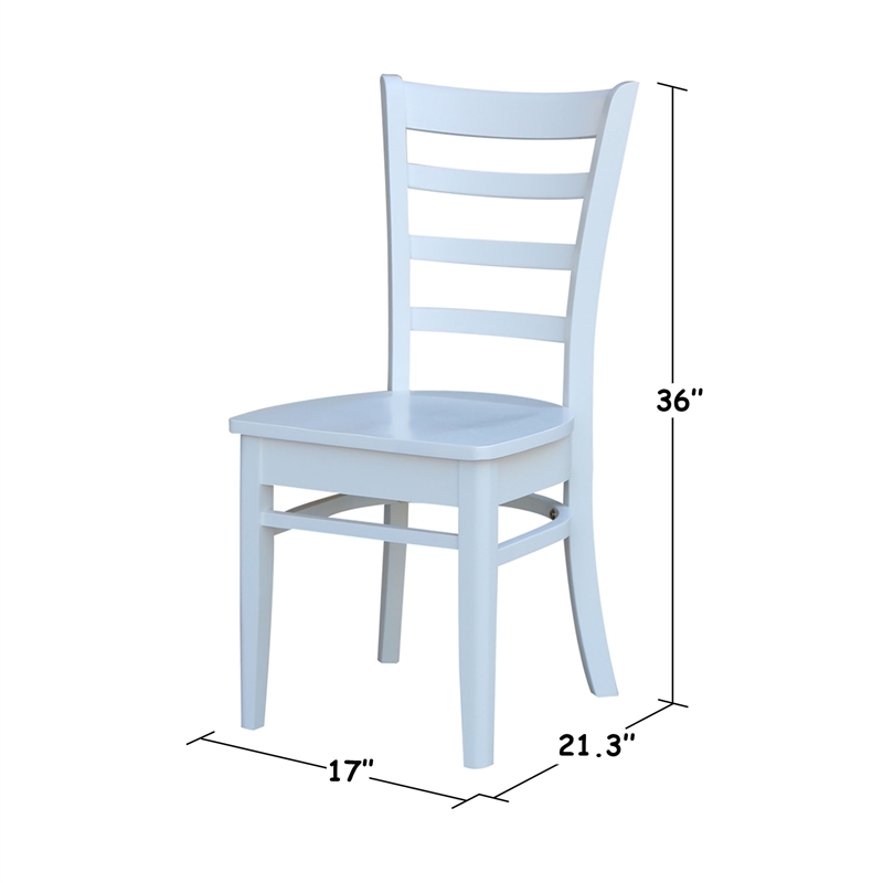 International Concepts Emily Side Dining Chair in White (Set of 2)