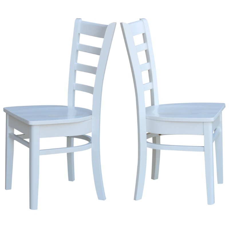 International Concepts Emily Side Dining Chair in White (Set of 2)