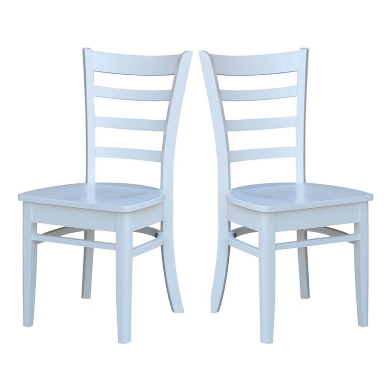 International Concepts Emily Side Dining Chair in White (Set of 2)