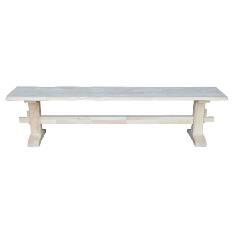 International Concepts Live Edge Unfinished Trestle Bench