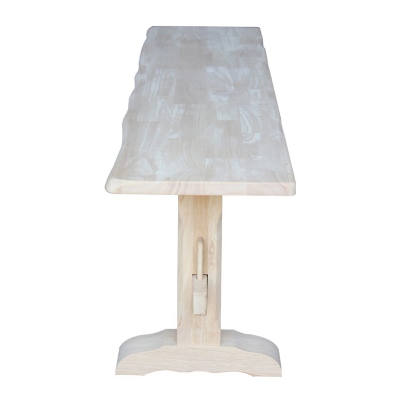 International Concepts Live Edge Unfinished Trestle Bench