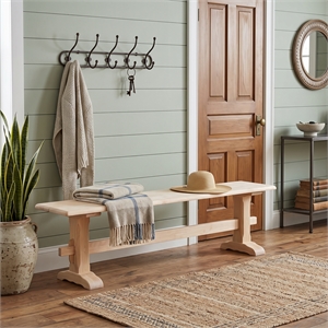 International Concepts Live Edge Unfinished Trestle Bench