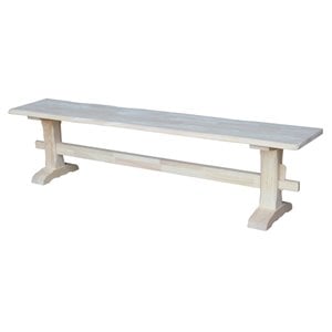 International Concepts Live Edge Unfinished Trestle Bench