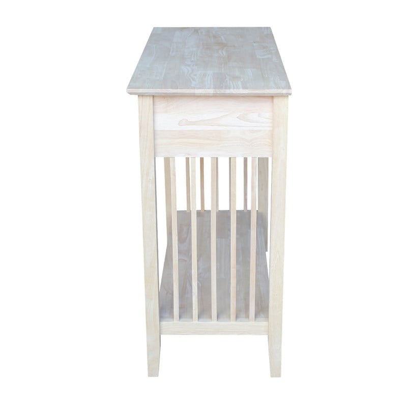 International Concepts Unfinished Wood Mission Styled Console