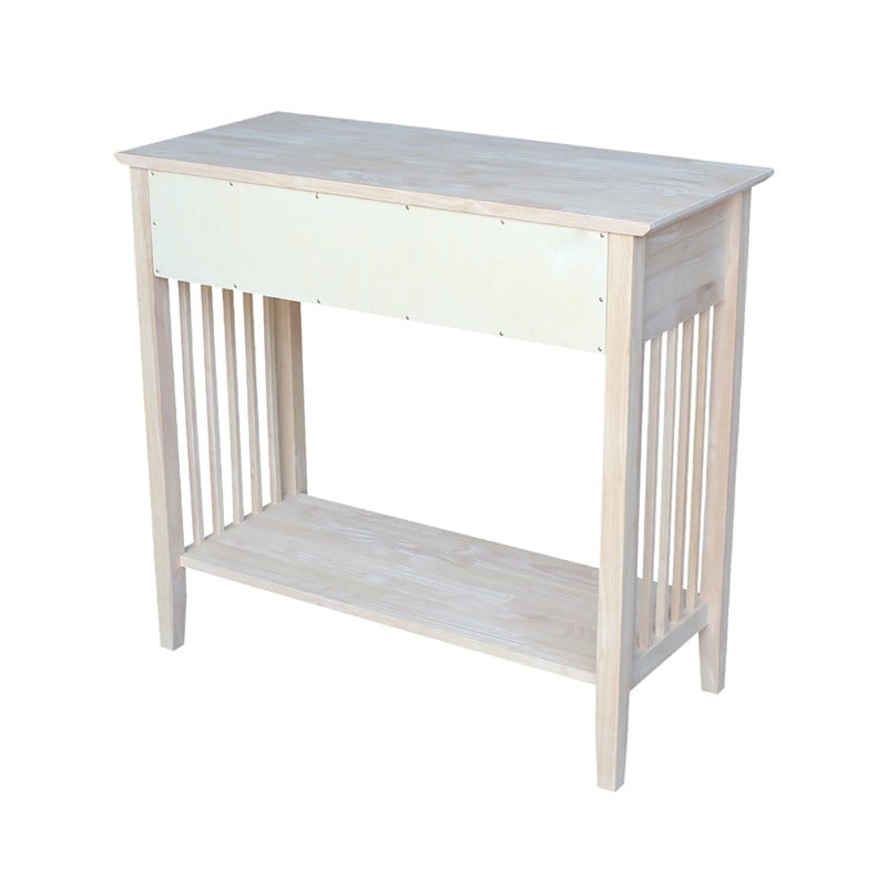 International Concepts Unfinished Wood Mission Styled Console