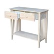 International Concepts Unfinished Wood Mission Styled Console