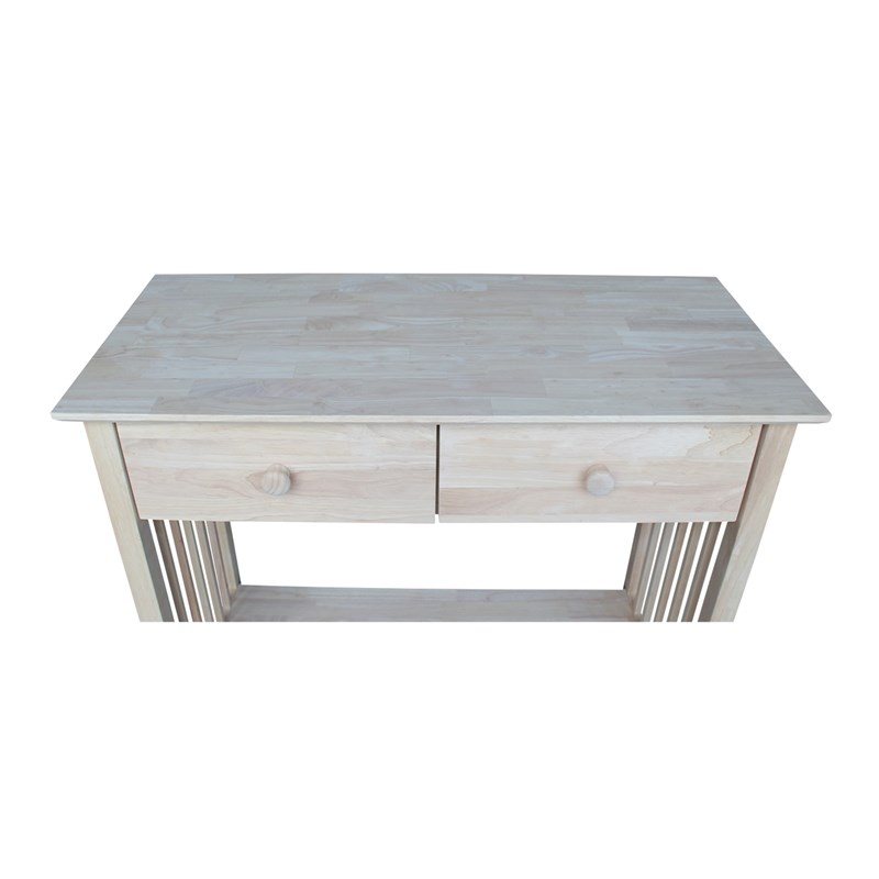 International Concepts Unfinished Wood Mission Styled Console