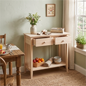 International Concepts Unfinished Wood Mission Styled Console