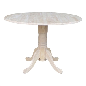 International Concepts Unfinished Wood 42&quot Dual Drop Leaf Casual Dining Table