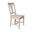 International Concepts Solid Wood Fanback Dining Chairs in Unfinshed ( Set of 2)
