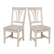 International Concepts Solid Wood Fanback Dining Chairs in Unfinshed ( Set of 2)