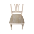 International Concepts Solid Wood Fanback Dining Chairs in Unfinshed ( Set of 2)
