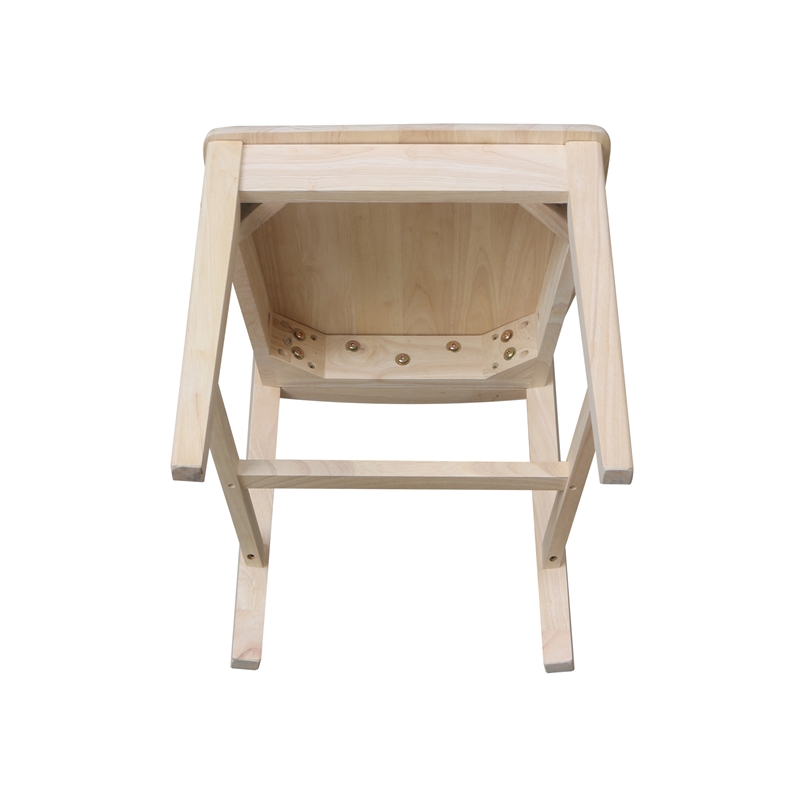 International Concepts Solid Wood Fanback Dining Chairs in Unfinshed ( Set of 2)