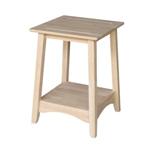 International Concepts Whitewood Bomby Tall Unfinished End Table