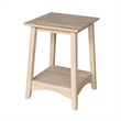 International Concepts Whitewood Bomby Tall Unfinished End Table
