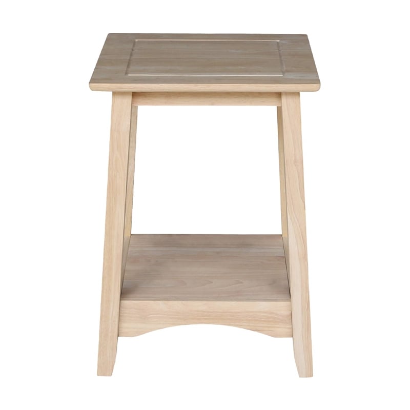International Concepts Whitewood Bomby Tall Unfinished End Table