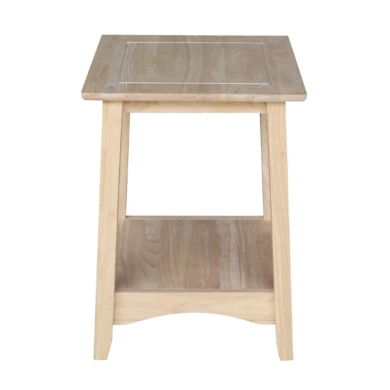 International Concepts Whitewood Bomby Tall Unfinished End Table