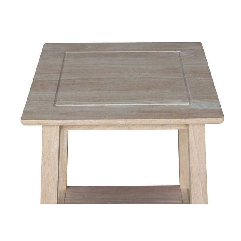 International Concepts Whitewood Bomby Tall Unfinished End Table