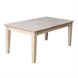 International Concepts Whitewood Tall Shaker Unfinished Coffee Table