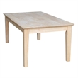 International Concepts Whitewood Tall Shaker Unfinished Coffee Table