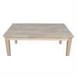 International Concepts Whitewood Tall Shaker Unfinished Coffee Table