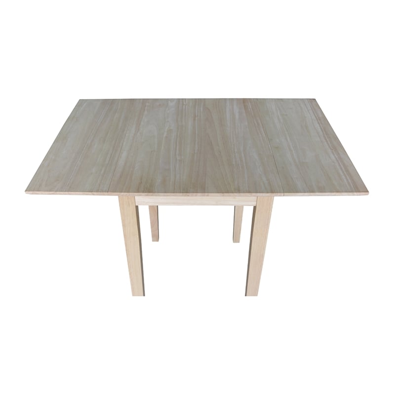 International Concepts Solid Wood Drop Leaf Casual Dining Table - Unfinished