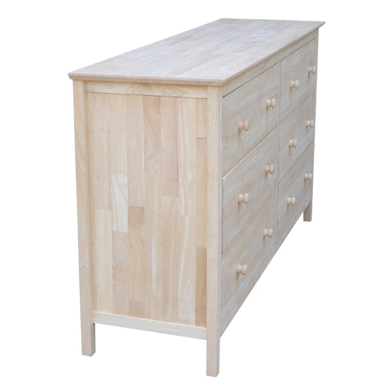 Unfinished 2 Piece Unfinished 6 Drawer Dresser And 1 Drawer Nightstand Set 1901992 Pkg