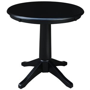 International Concepts 30&quot Round Pedestal Dining Table in Black