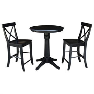 International Concepts 3 Piece 30&quot Round Counter Height Dining Set