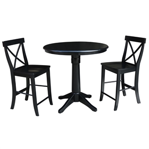 International Concepts 3 Piece 36&quot Round Counter Height Dining Set