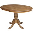 International Concepts Solid Wood Extendable Dining Table and 4 Chairs in Pecan