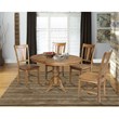 International Concepts Solid Wood Extendable Dining Table and 4 Chairs in Pecan