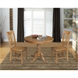 International Concepts 3 Piece Extendable Round Dining Set in Pecan