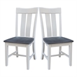 International Concepts Ava Solid Wood Dining Side Chair in White (Set of 2)
