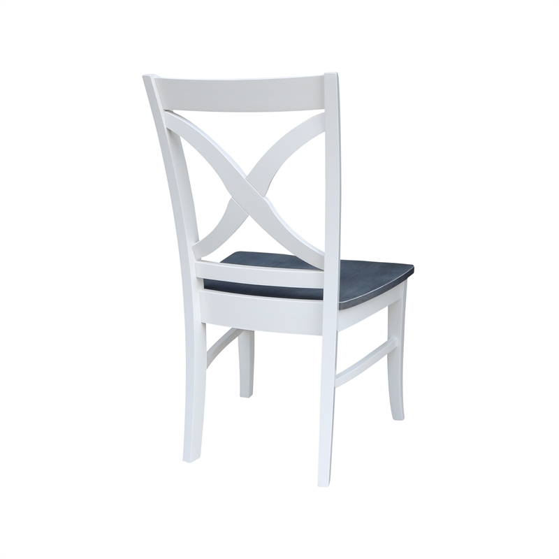 International Concepts Vineyard Solid Wood Dining Side Chair in White (Set of 2)