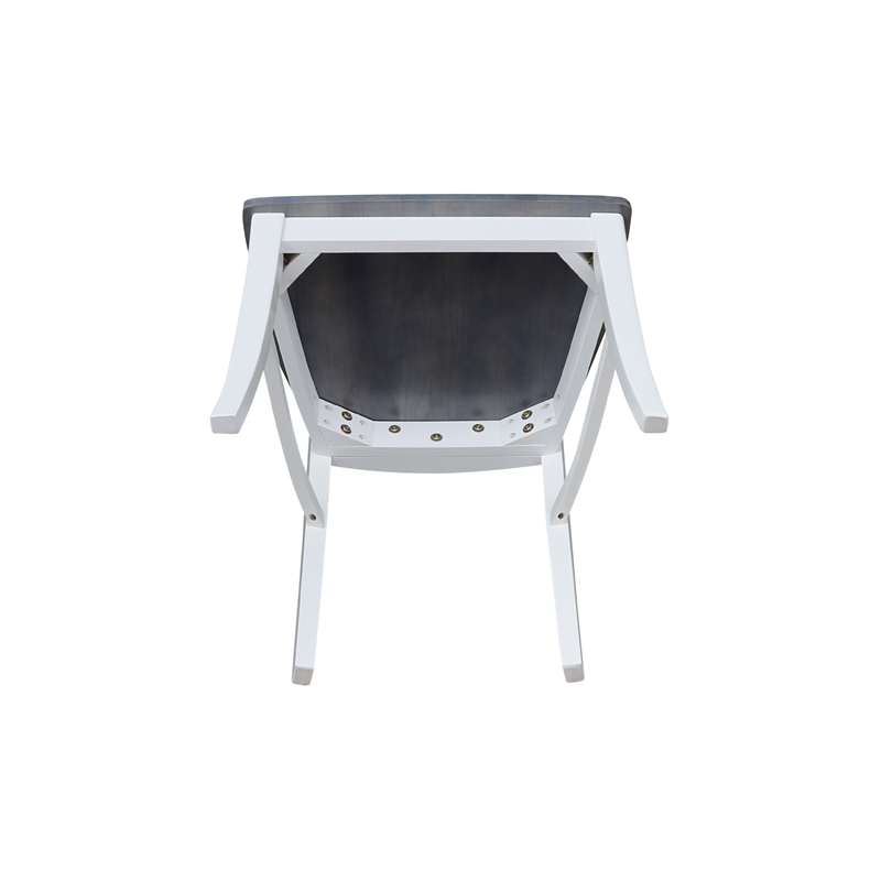 International Concepts Vineyard Solid Wood Dining Side Chair in White (Set of 2)