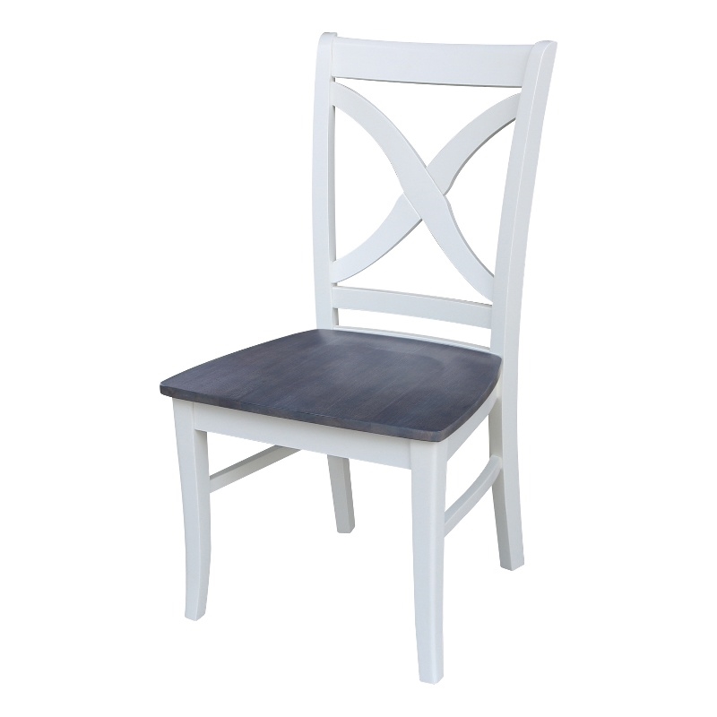 International Concepts Vineyard Solid Wood Dining Side Chair in White (Set of 2)