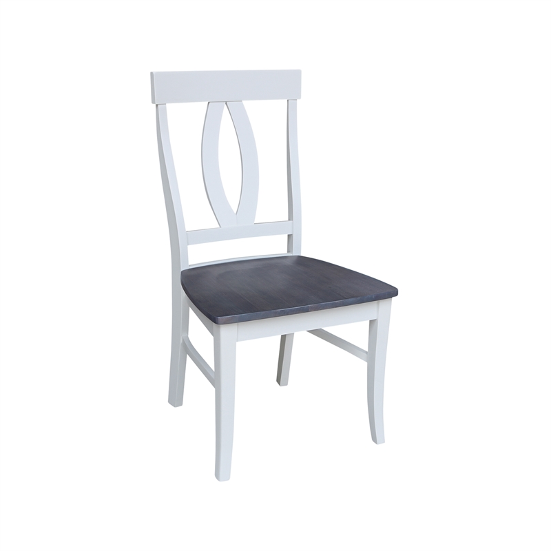 International Concepts Cosmo Verona Wood Dining Chairs in White/Heather Gray