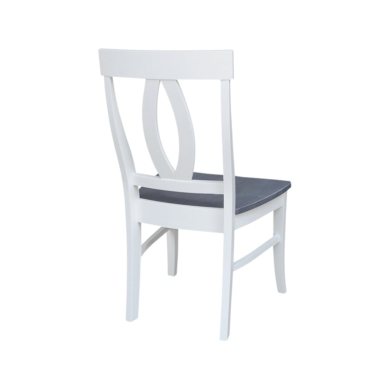 International Concepts Cosmo Verona Wood Dining Chairs in White/Heather Gray