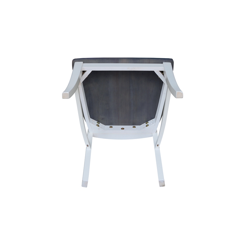 International Concepts Cosmo Verona Wood Dining Chairs in White/Heather Gray