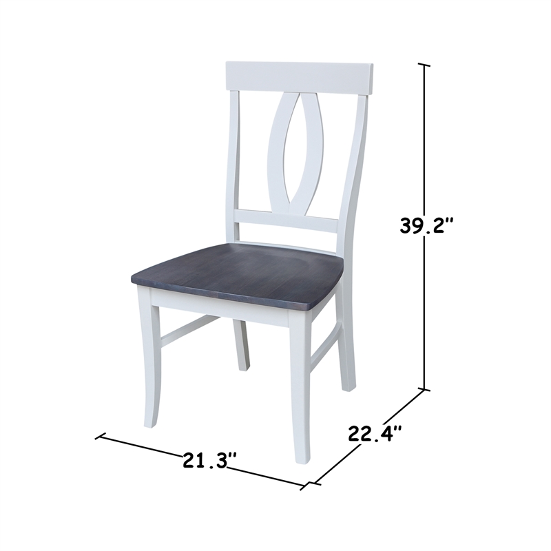 International Concepts Cosmo Verona Wood Dining Chairs in White/Heather Gray