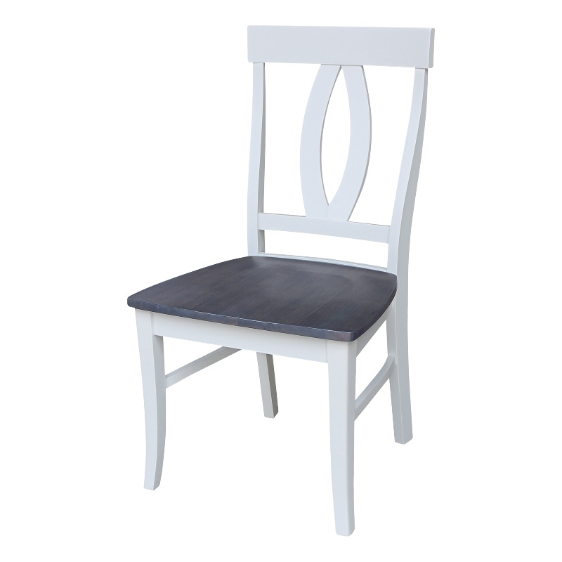 International Concepts Cosmo Verona Wood Dining Chairs in White/Heather Gray