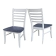 International Concepts Cosmo Roma Solid Wood Dining Chair in White/Heather Gray