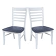 International Concepts Cosmo Roma Solid Wood Dining Chair in White/Heather Gray