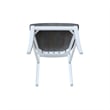 International Concepts Cosmo Roma Solid Wood Dining Chair in White/Heather Gray