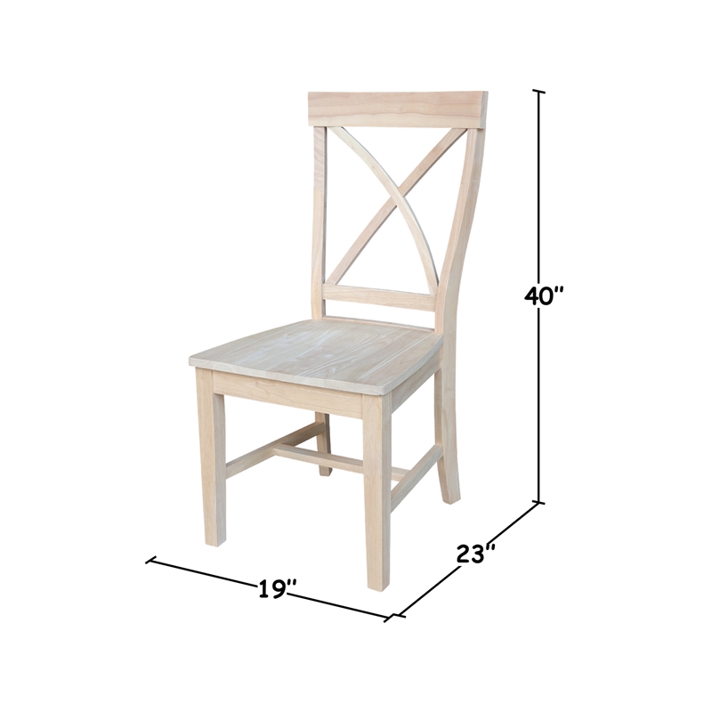 International Concepts Creekside Wood Dining Side Chair (Set of 2) in Unfinished