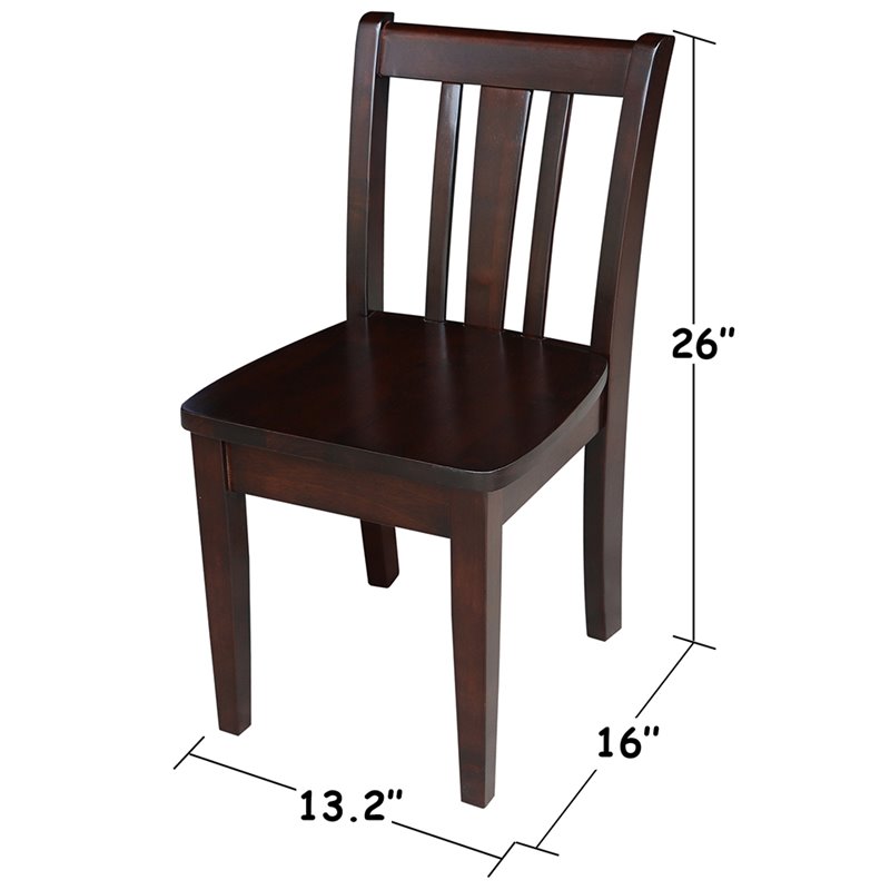 International Concepts San Remo Kids Chair in Rich Mocha (Set of 2)