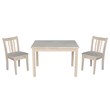 International Concepts 3 Piece Unfinished Kids Table and Chair Set