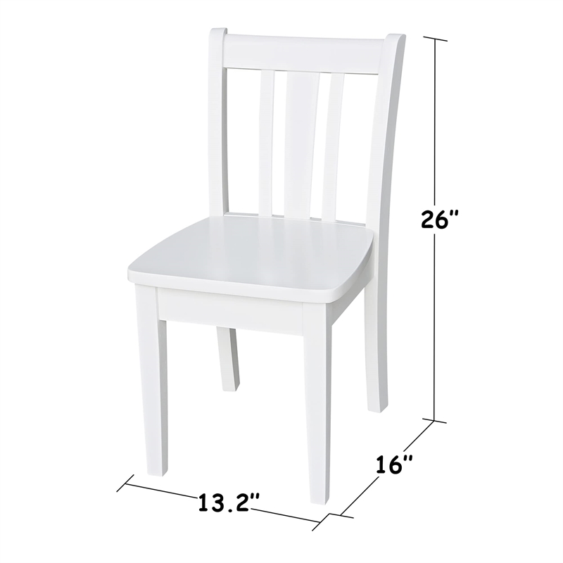 International Concepts 3 Piece Kids Table and Chair Set in White