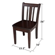 International Concepts 3 Piece Kids Table and Chair Set in Mocha